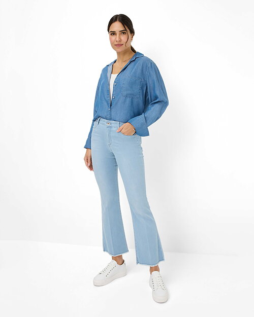 Jeans ShakiraS kort bootcut ljus denim