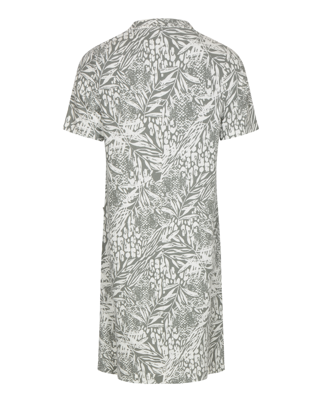 Klänning linnemix fickor fram mönstrad khaki/sand - 2