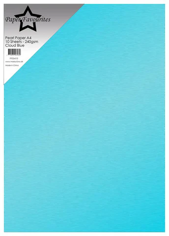 Paper Favourites 10-pack 240 g Pearl Paper "Cloud Blue" 