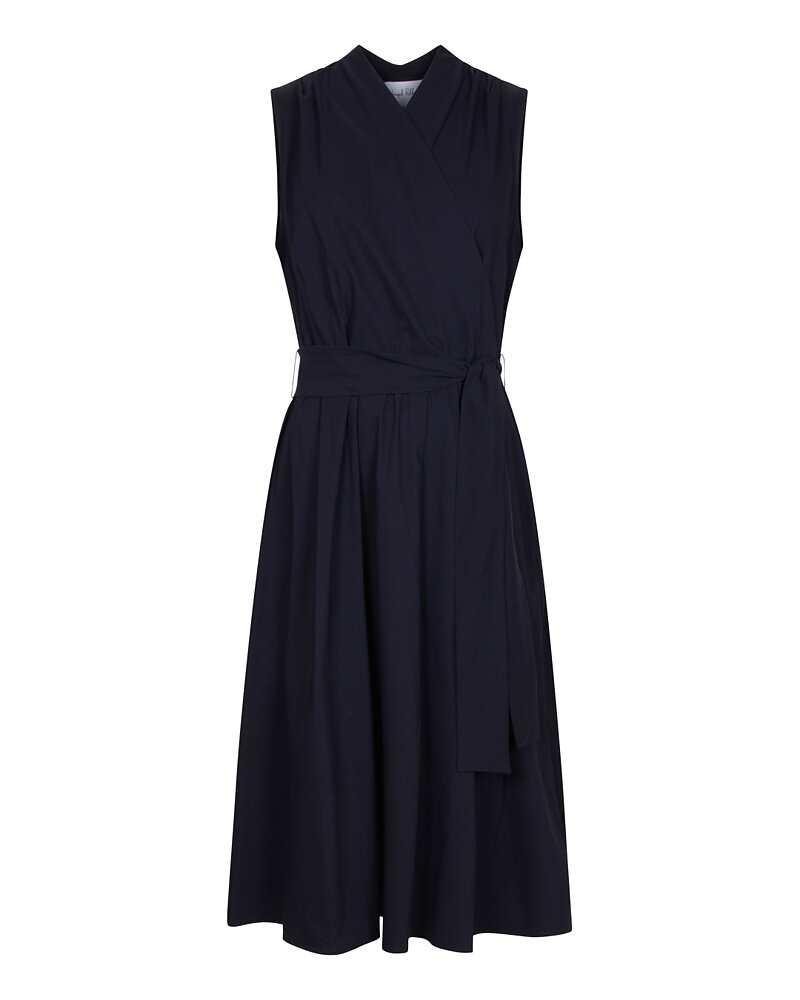 Klänning utan ärm knut i midjan marinblå