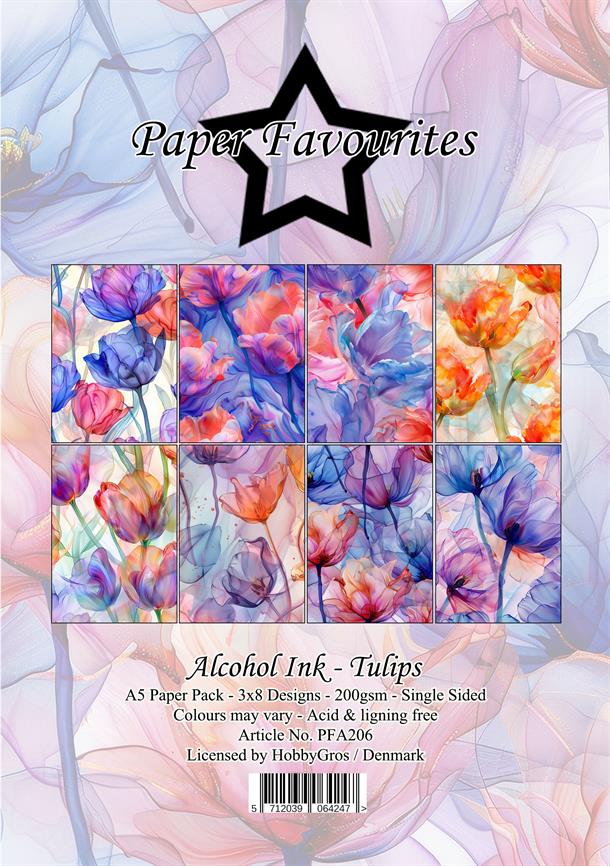 Paper Favourites Alcohol ink - Tulips A5 Paper Pack 