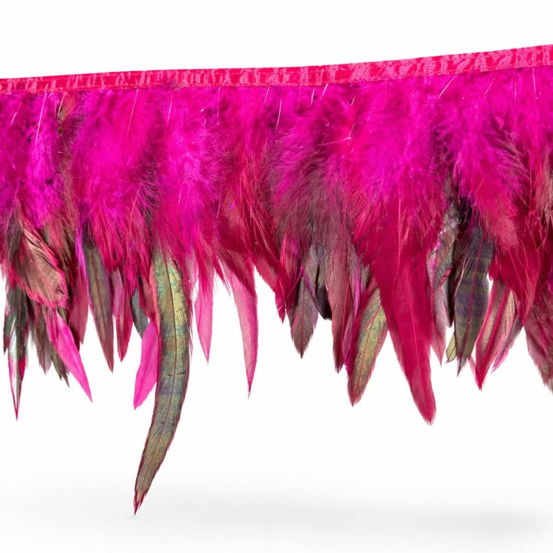 TUPPFJÄDERFRANS - fuchsia/svart