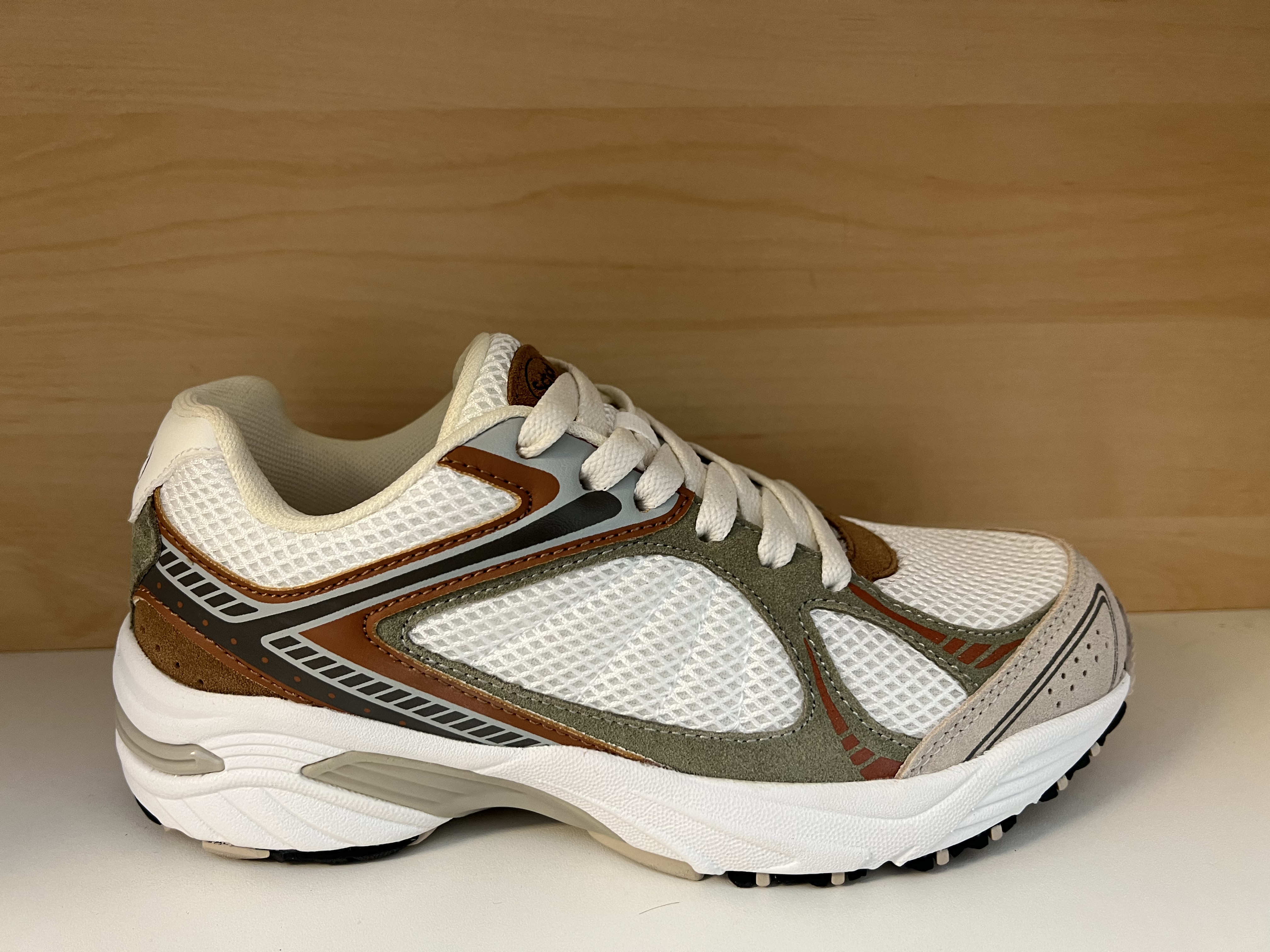 Scholls fritidssko Khaki/beige/vit. Biomecanicks fotriktig sula. - 3