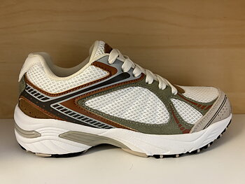 Scholls fritidssko Khaki/beige/vit. Biomecanicks fotriktig sula.