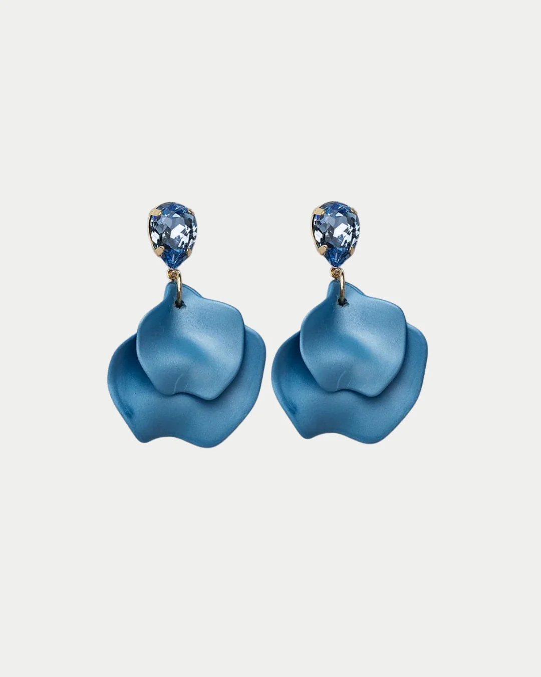 BOW19 Leaf Earrings Cz Blue - 2