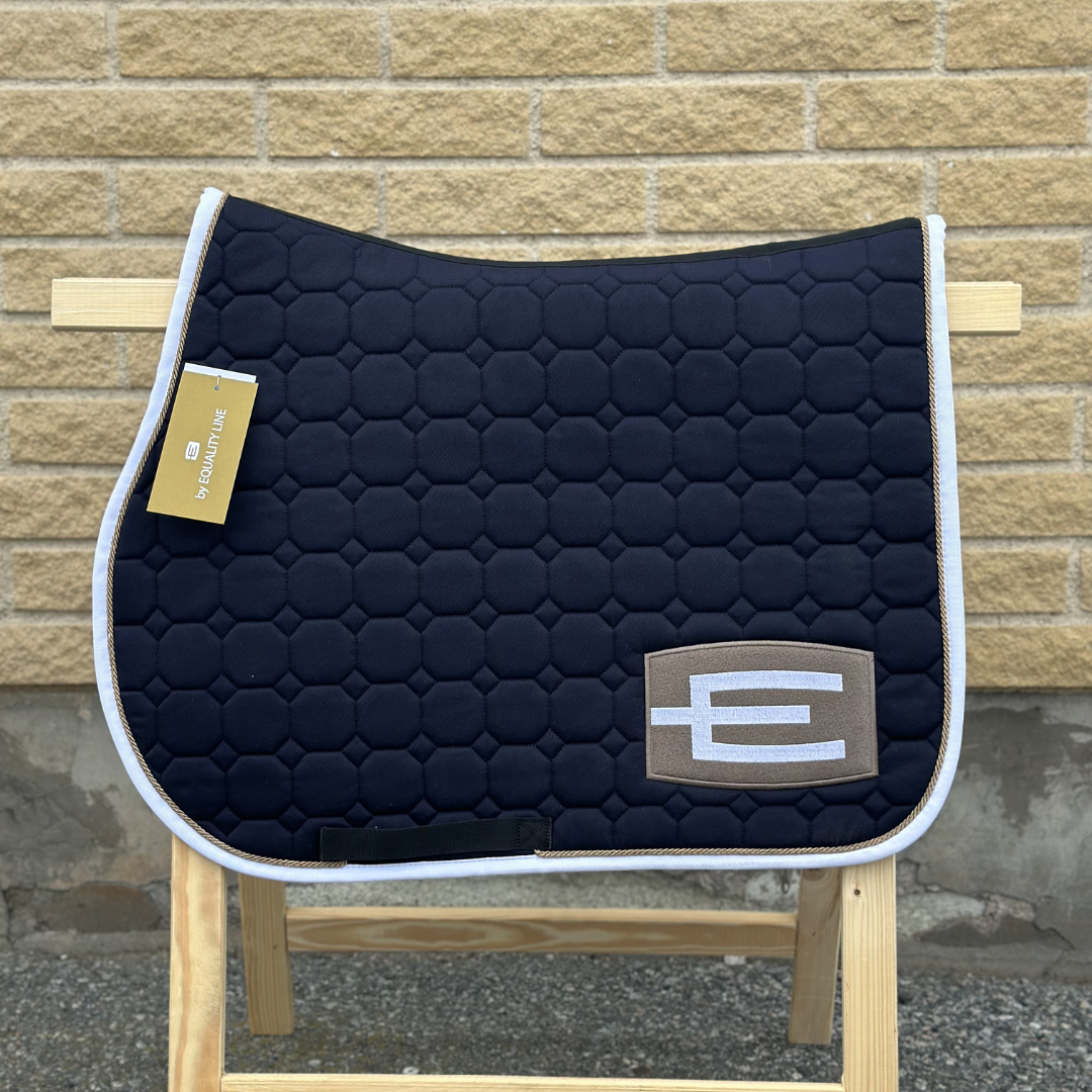 EQUILINE HOPPSCHABRAK MED E-LOGGA E36 BLUE-WHITE/CAPPUCCINO
