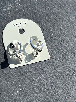 BOW19 Bow Earrings CZ Clear
