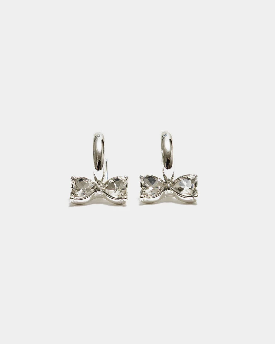 BOW19 Bow Earrings CZ Clear
