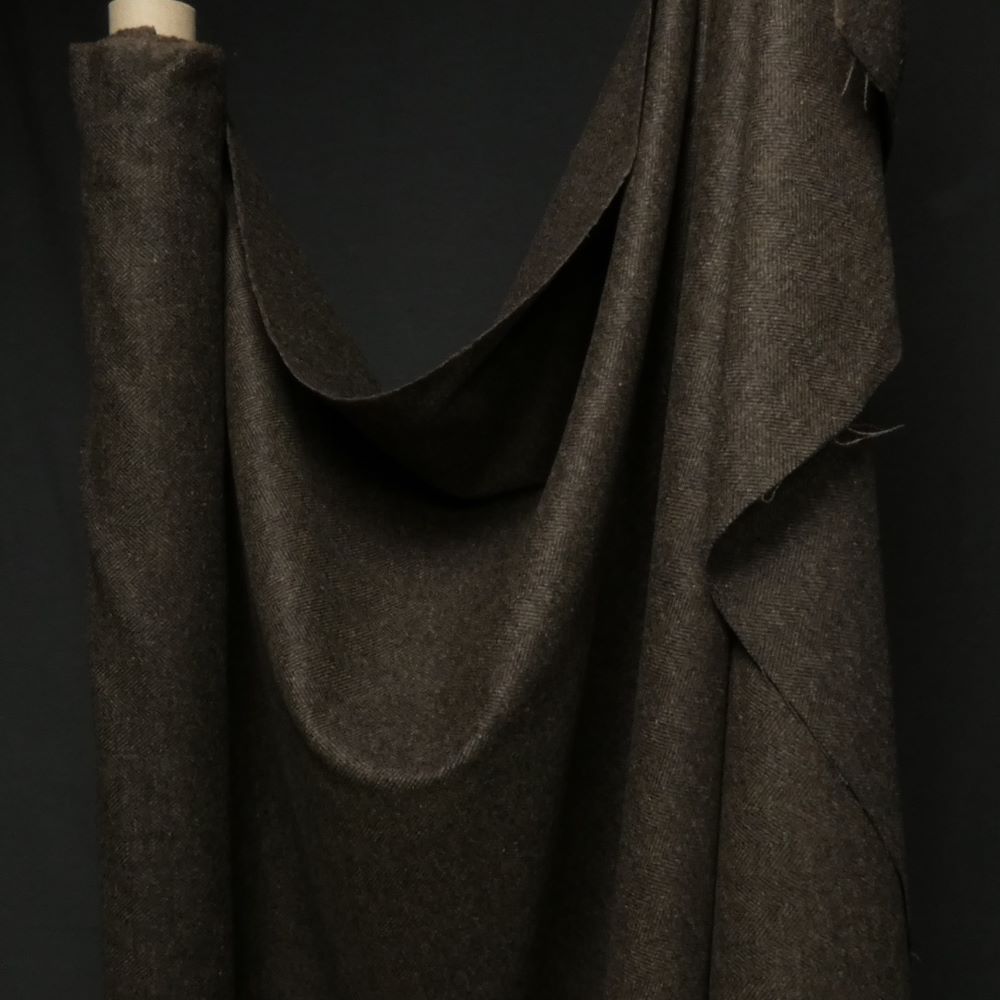 Ull herringbone brun