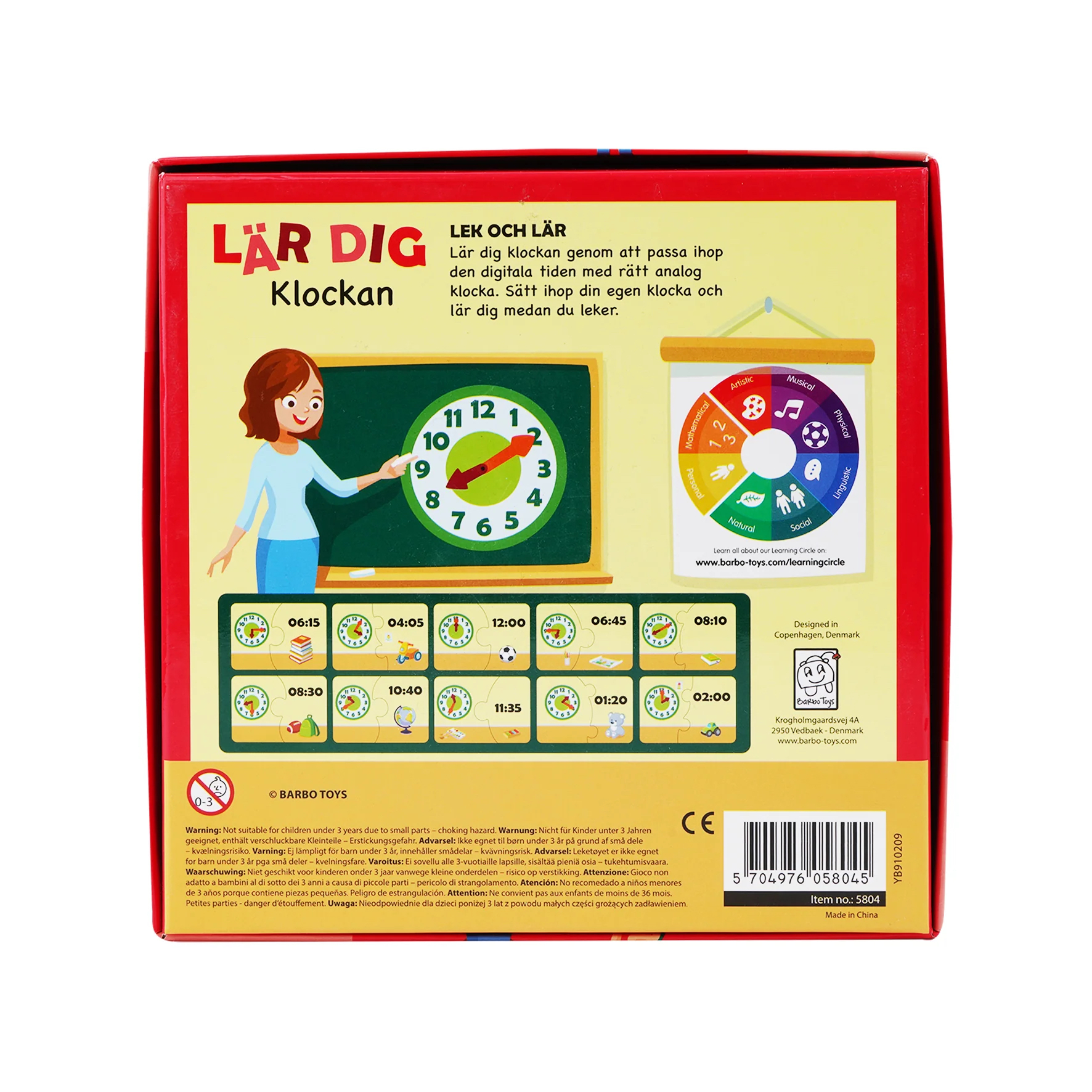 Pedagog Pussel - Lär dig klockan - 3