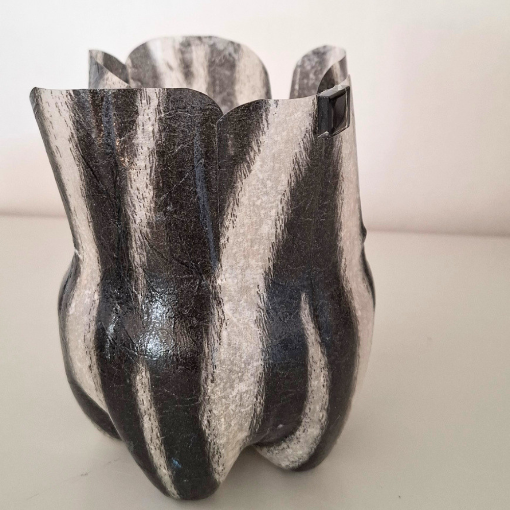 Presentförpackning/kruka -Zebra - Återvunnen PET-flaska - 2