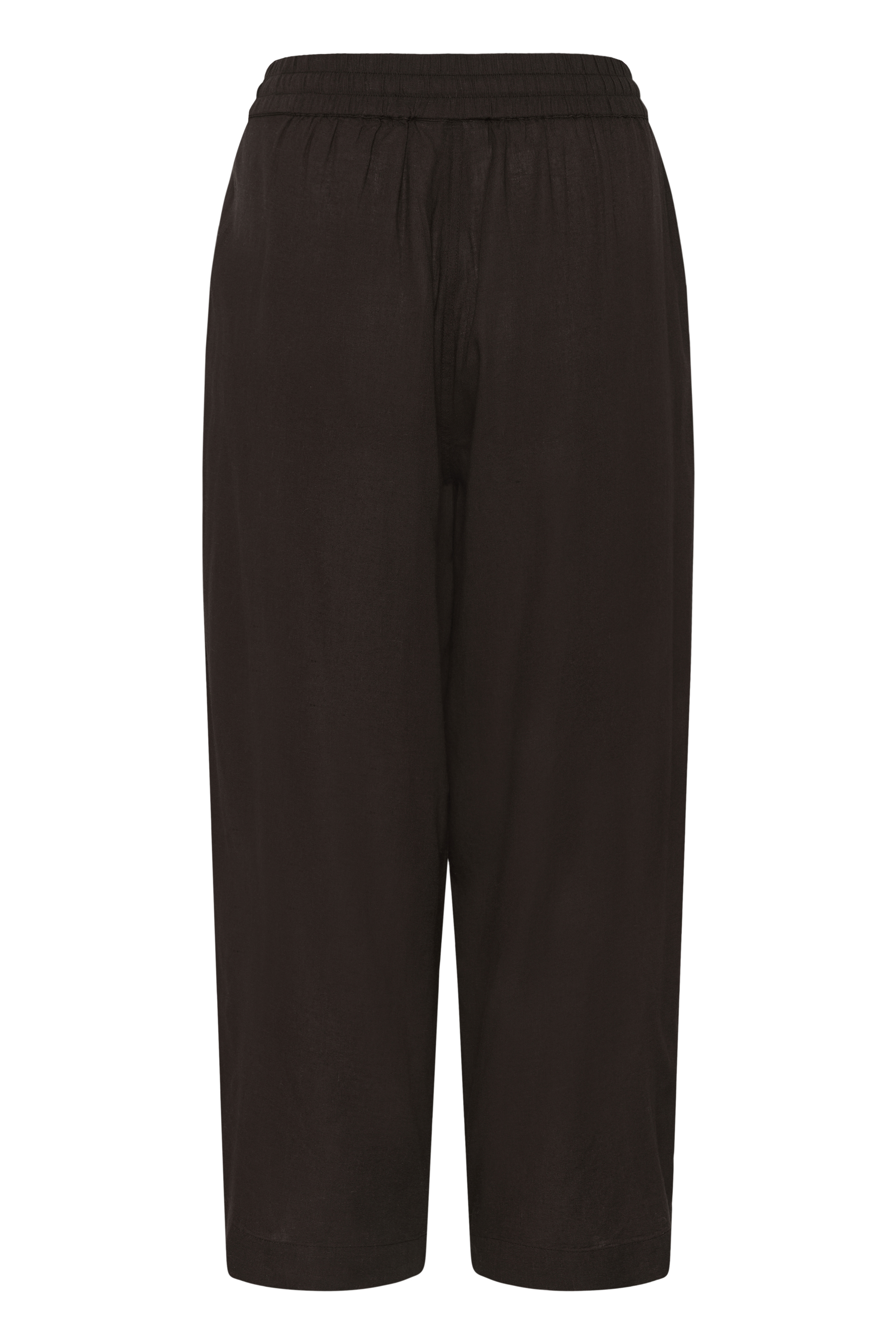 KAmilia Cropped Wide Pants Black Coffe  Brun Vid linnebyxa - 6