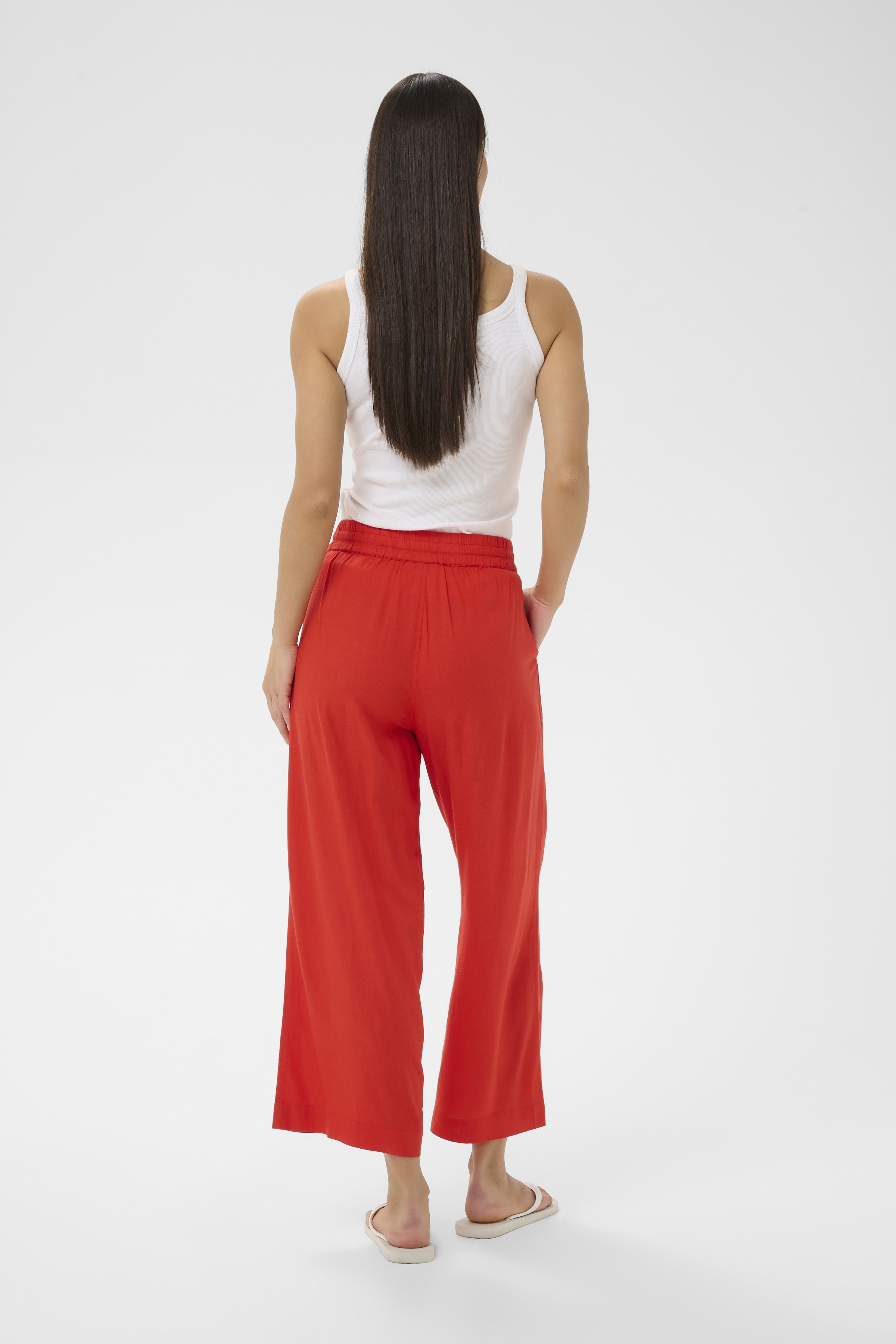 KAmilia Cropped Wide Pants Poppy Red Röd  Vid linnebyxa - 3