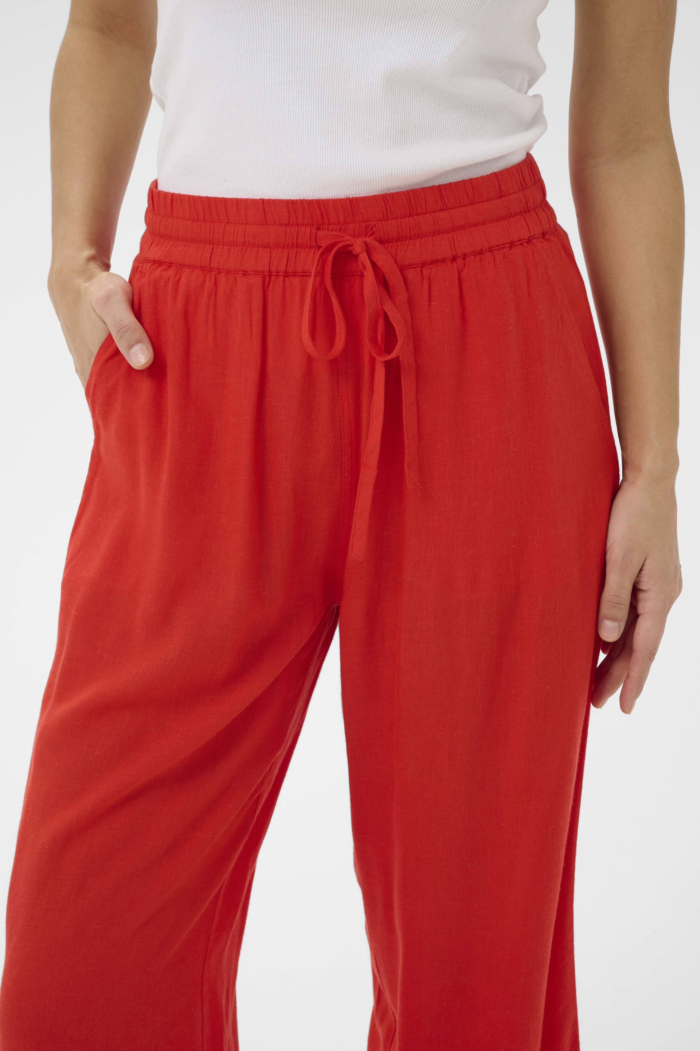 KAmilia Cropped Wide Pants Poppy Red Röd  Vid linnebyxa
