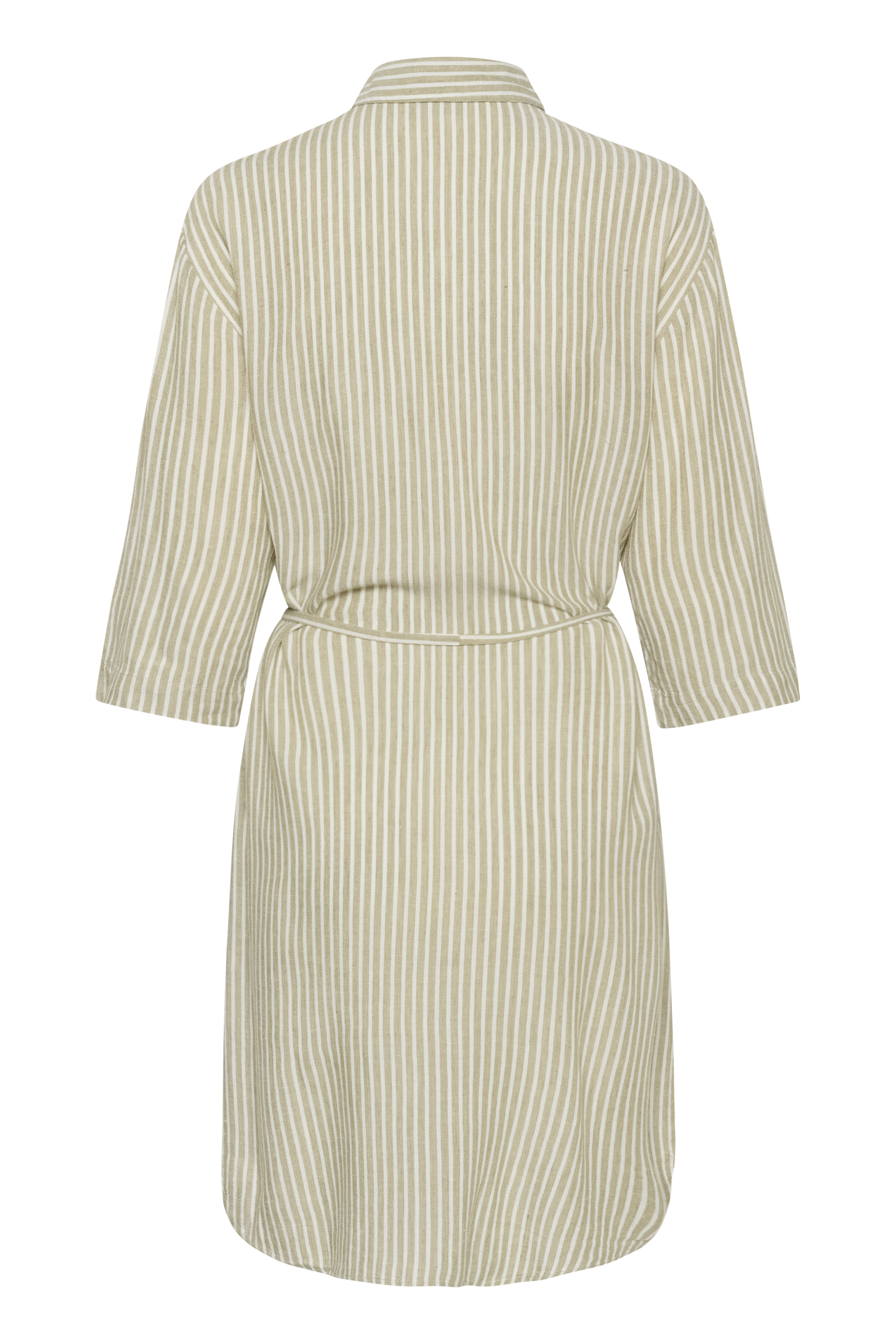 KAmilia Short Shirt Dress Chinchilla/ Chalk stripe Randig Skjortklänning - 5
