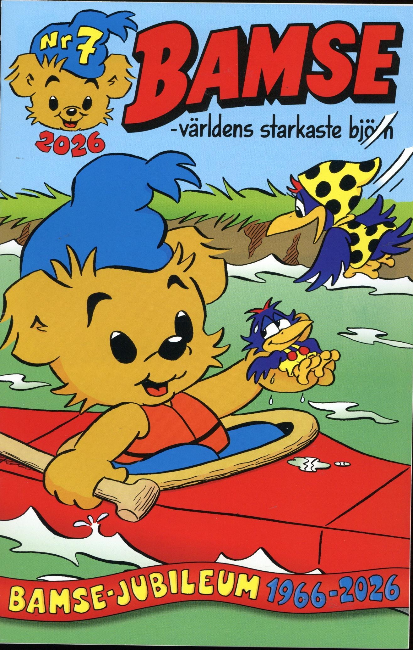 Bamse nr 7 2026, Bamse jubileum 1966-2026, Bamse skall flytta