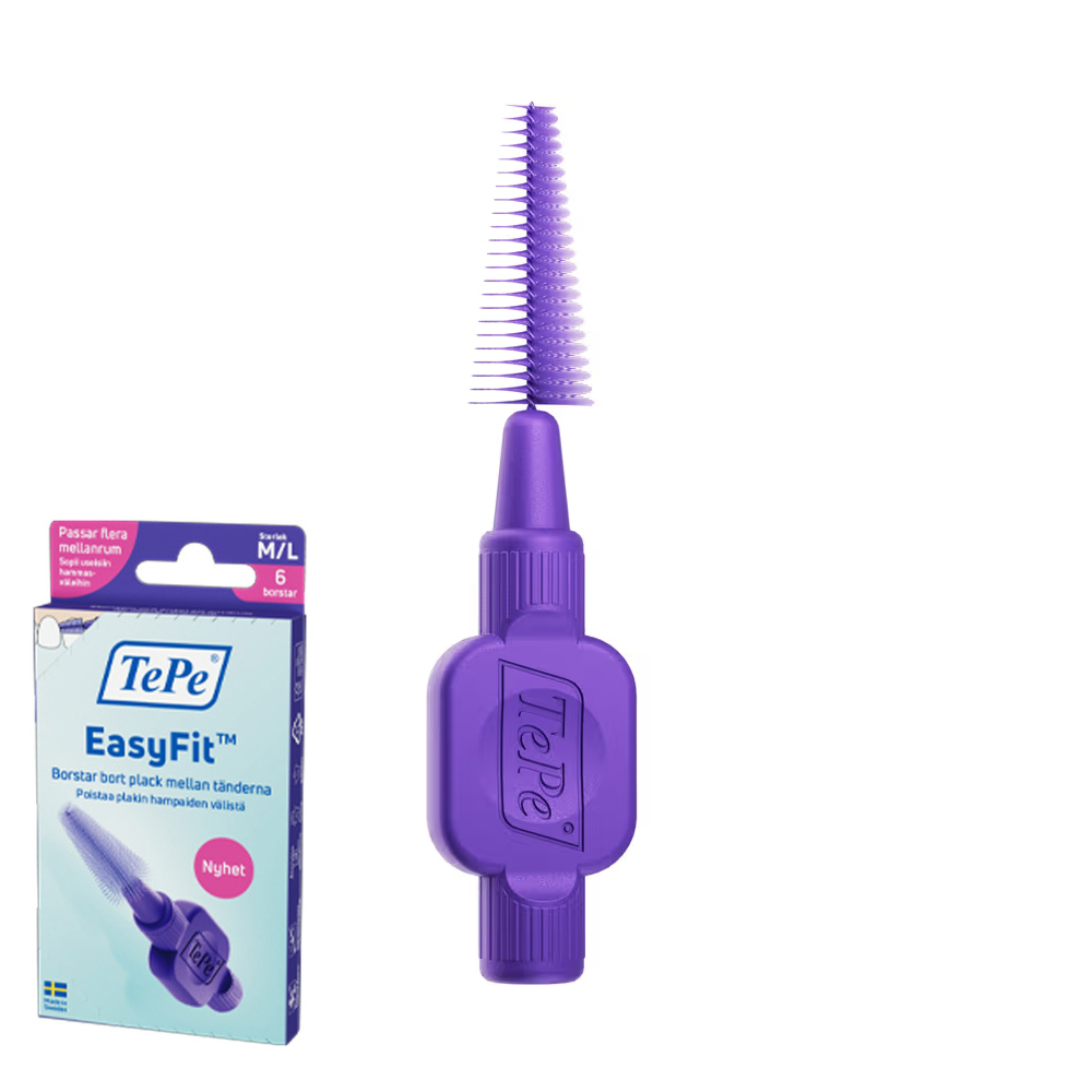 TePe EasyFit M/L, Mellanrumsborste Lila, 10x6 st