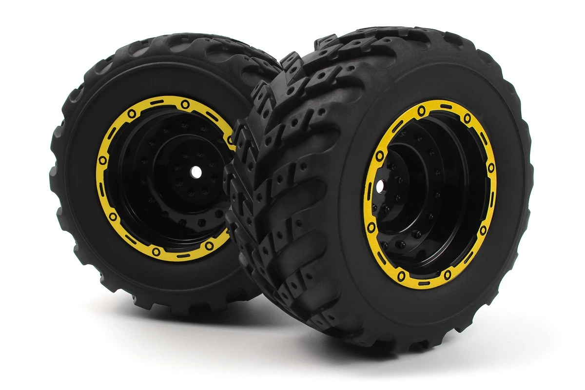 Blackzon 540265 Smyter MT Wheels/Tires Assembled (Yellow/2pcs)