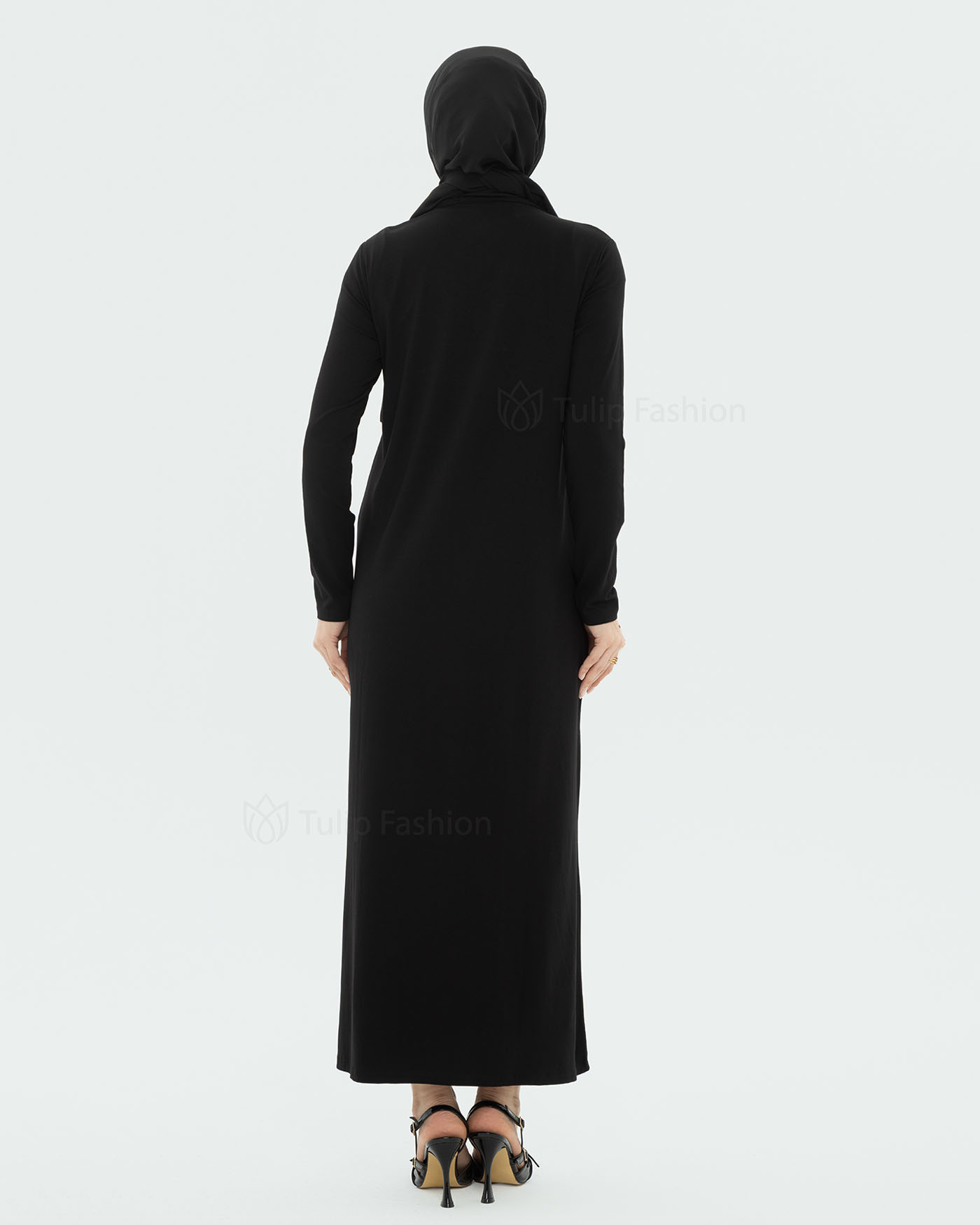 Jersey Dress Basic - Black - 4