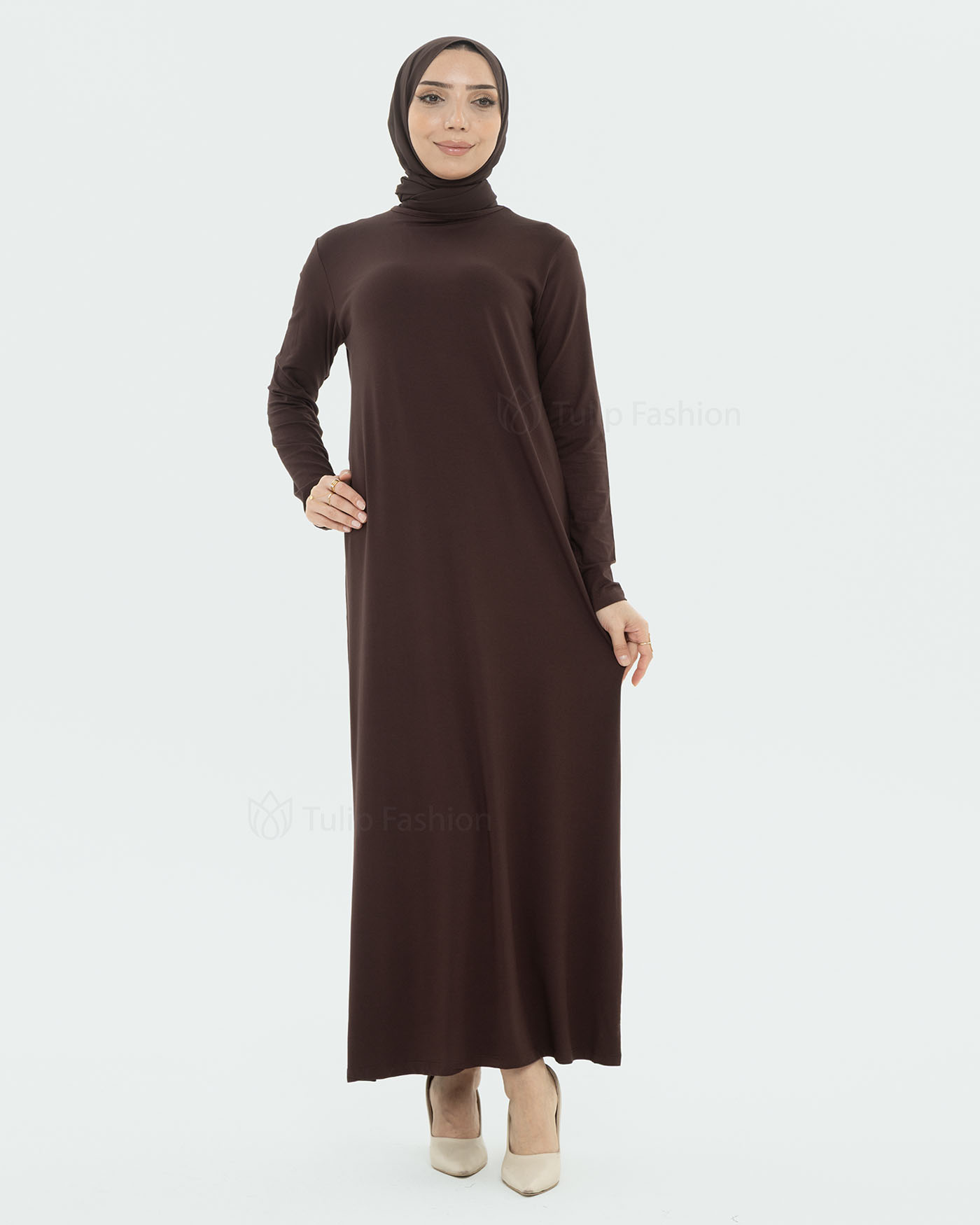 Jersey Dress Basic - Brown