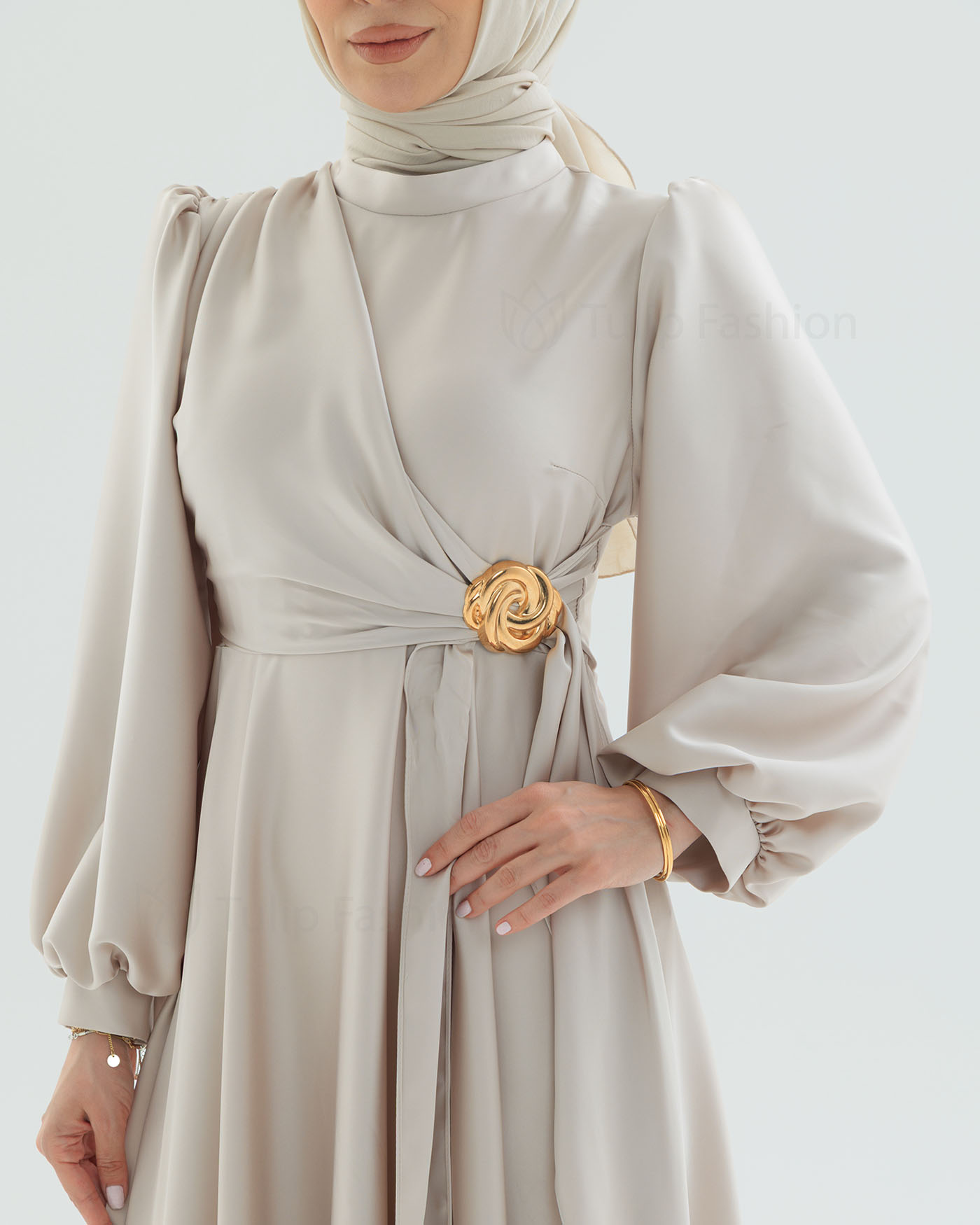 Party Dress - Light Beige - 10