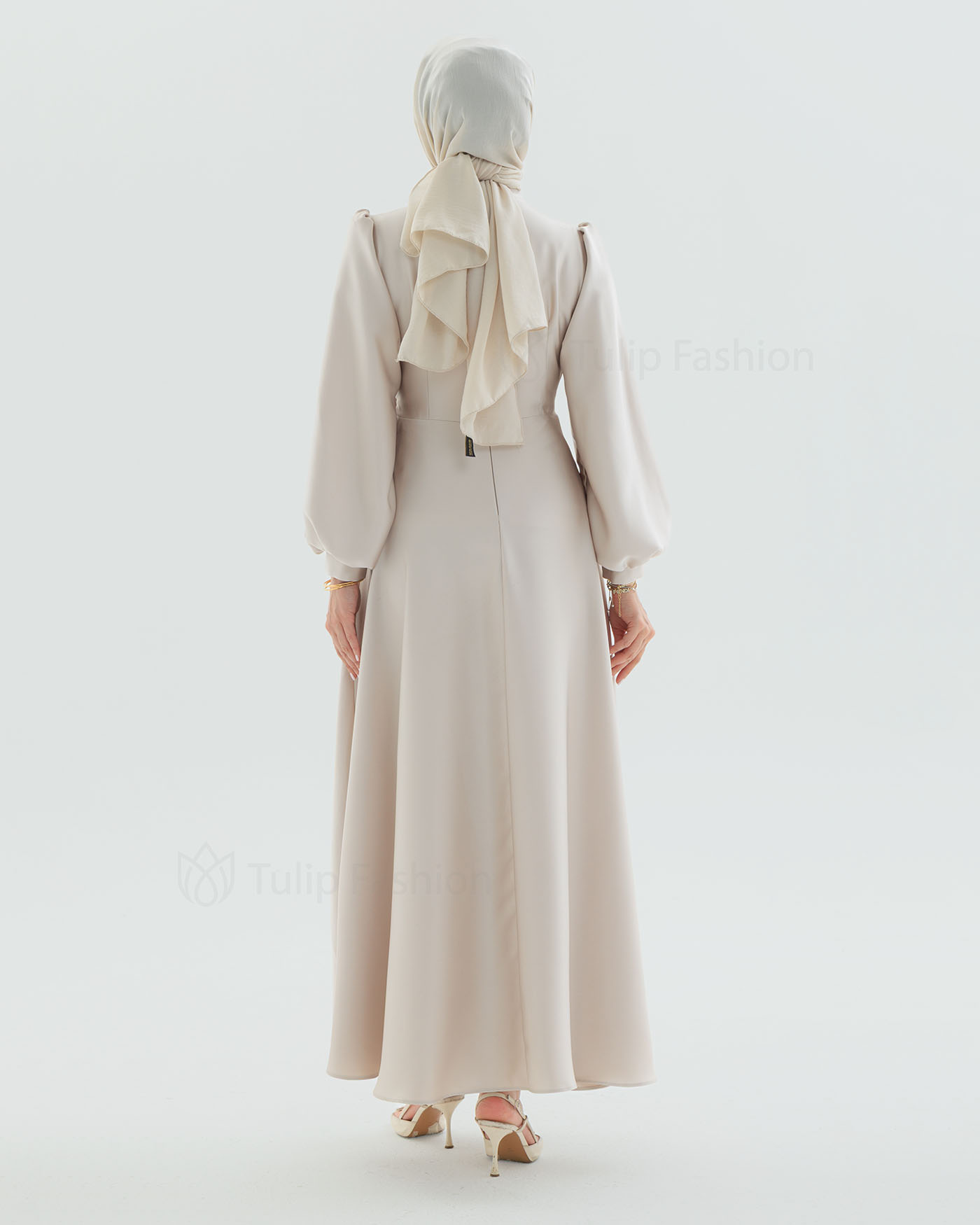 Party Dress - Light Beige - 5
