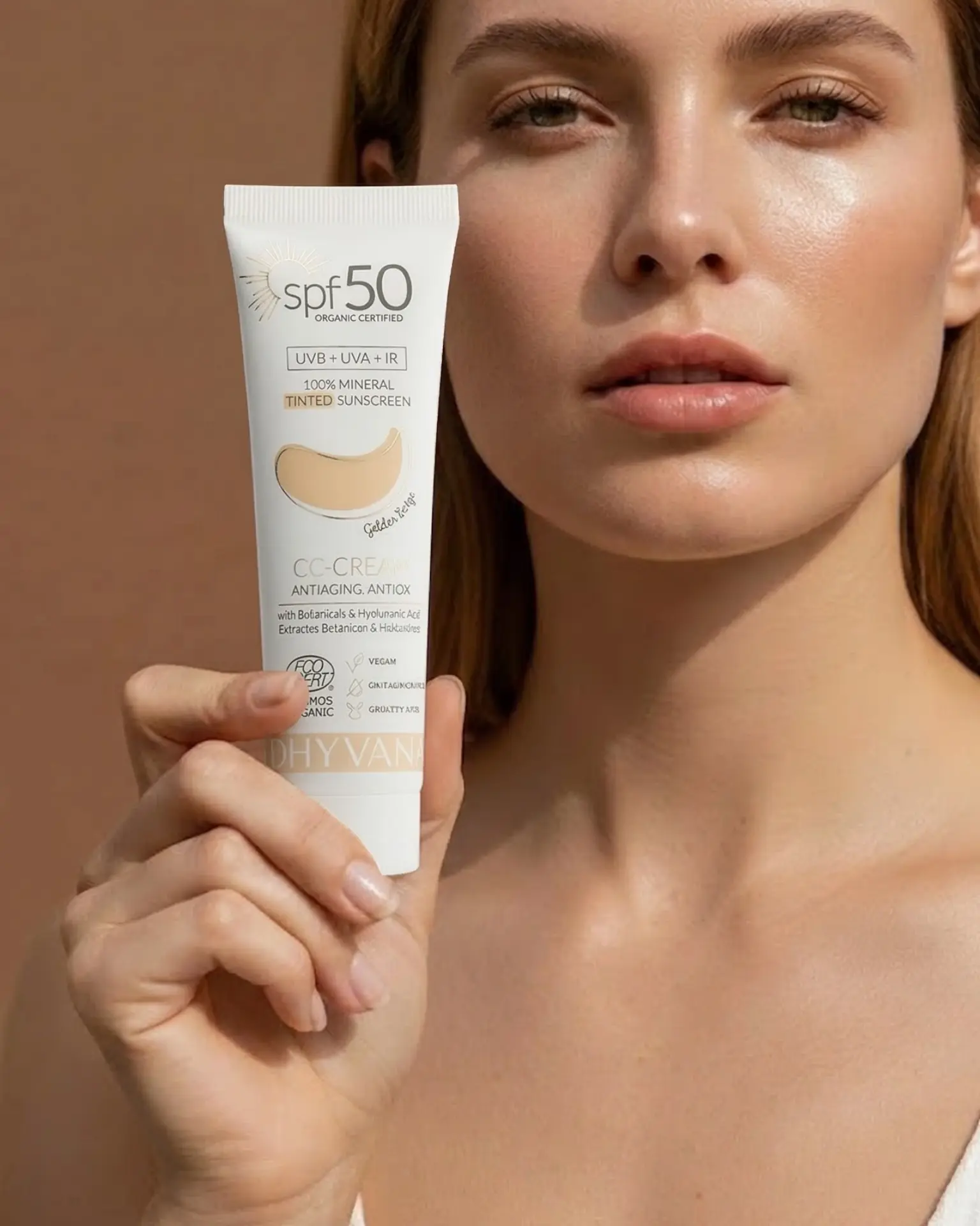 DHYVANA CC Cream SPF50 Golden Beige (light) 50ml - 3
