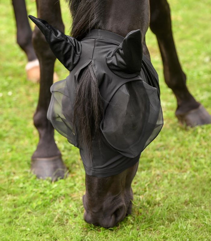 Fly Mask / flughuva (med öron) Waldhausen Flex, svart - 3