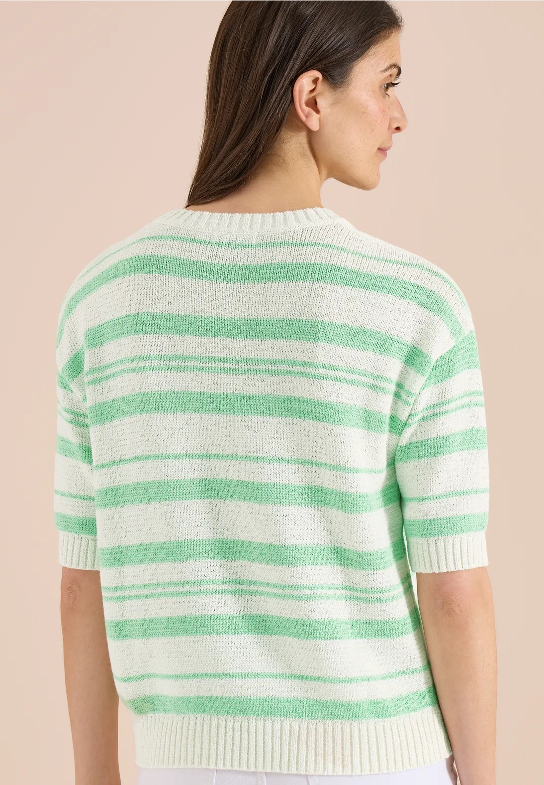 Striped Tapeyarn Pullover - Juicy Lime - Cecil - 4