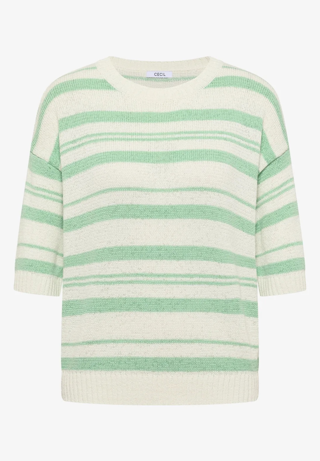 Striped Tapeyarn Pullover - Juicy Lime - Cecil - 6