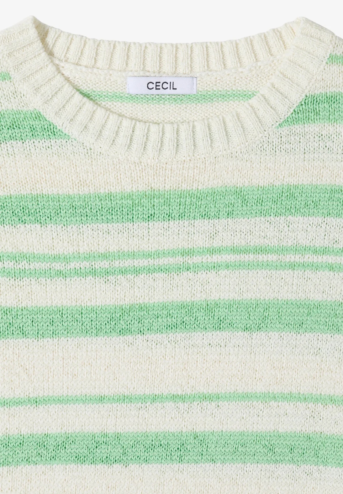 Striped Tapeyarn Pullover - Juicy Lime - Cecil - 7