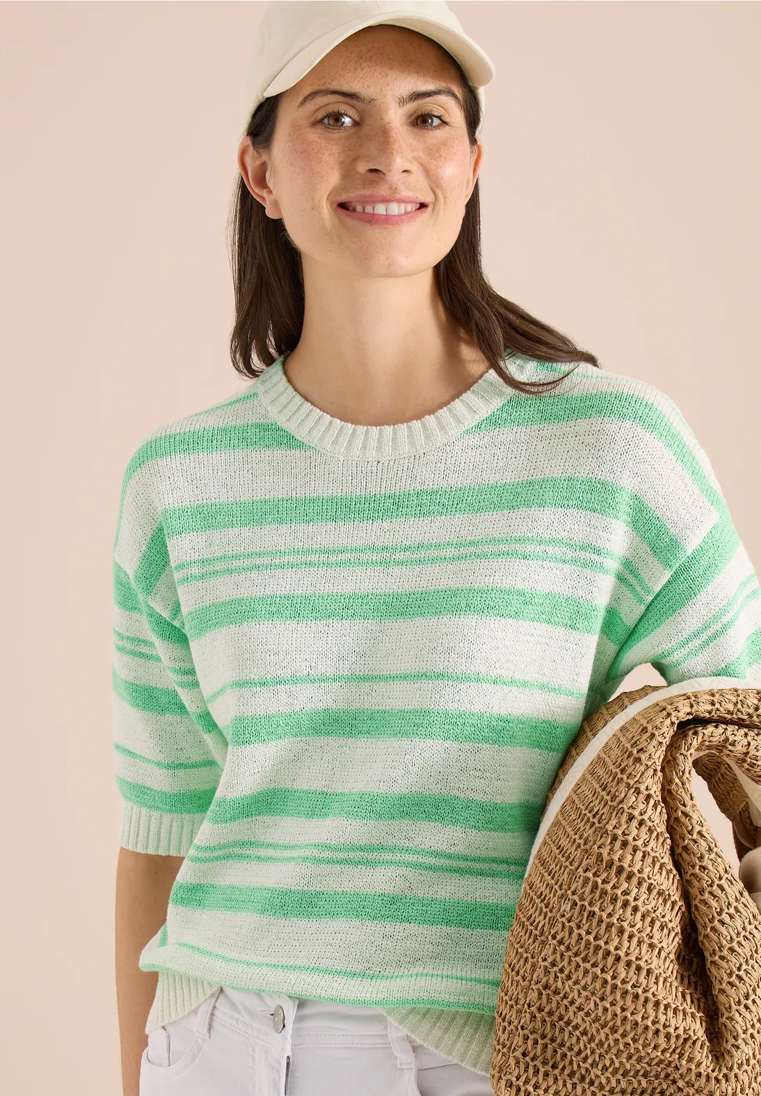 Striped Tapeyarn Pullover - Juicy Lime - Cecil