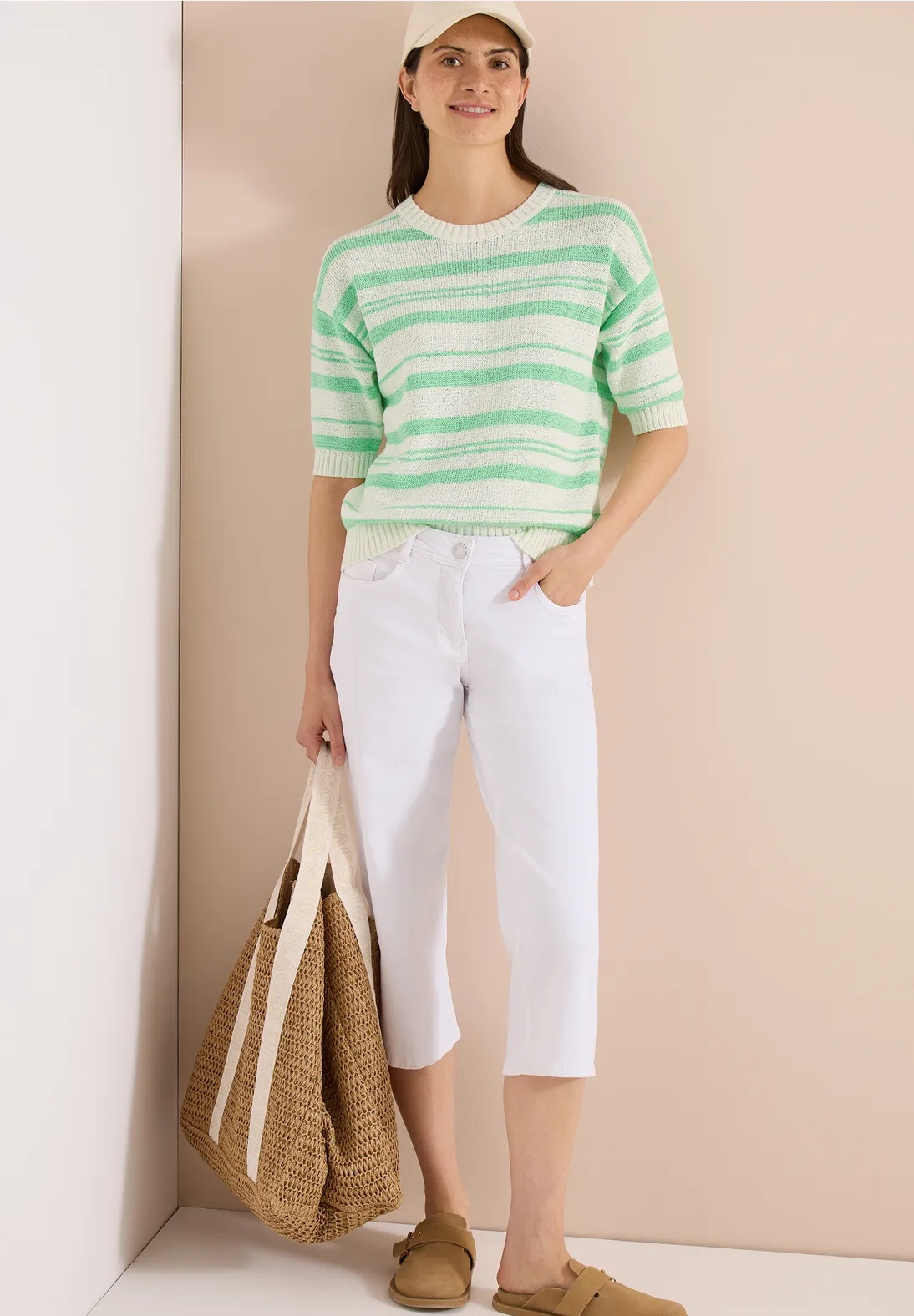 Striped Tapeyarn Pullover - Juicy Lime - Cecil - 3