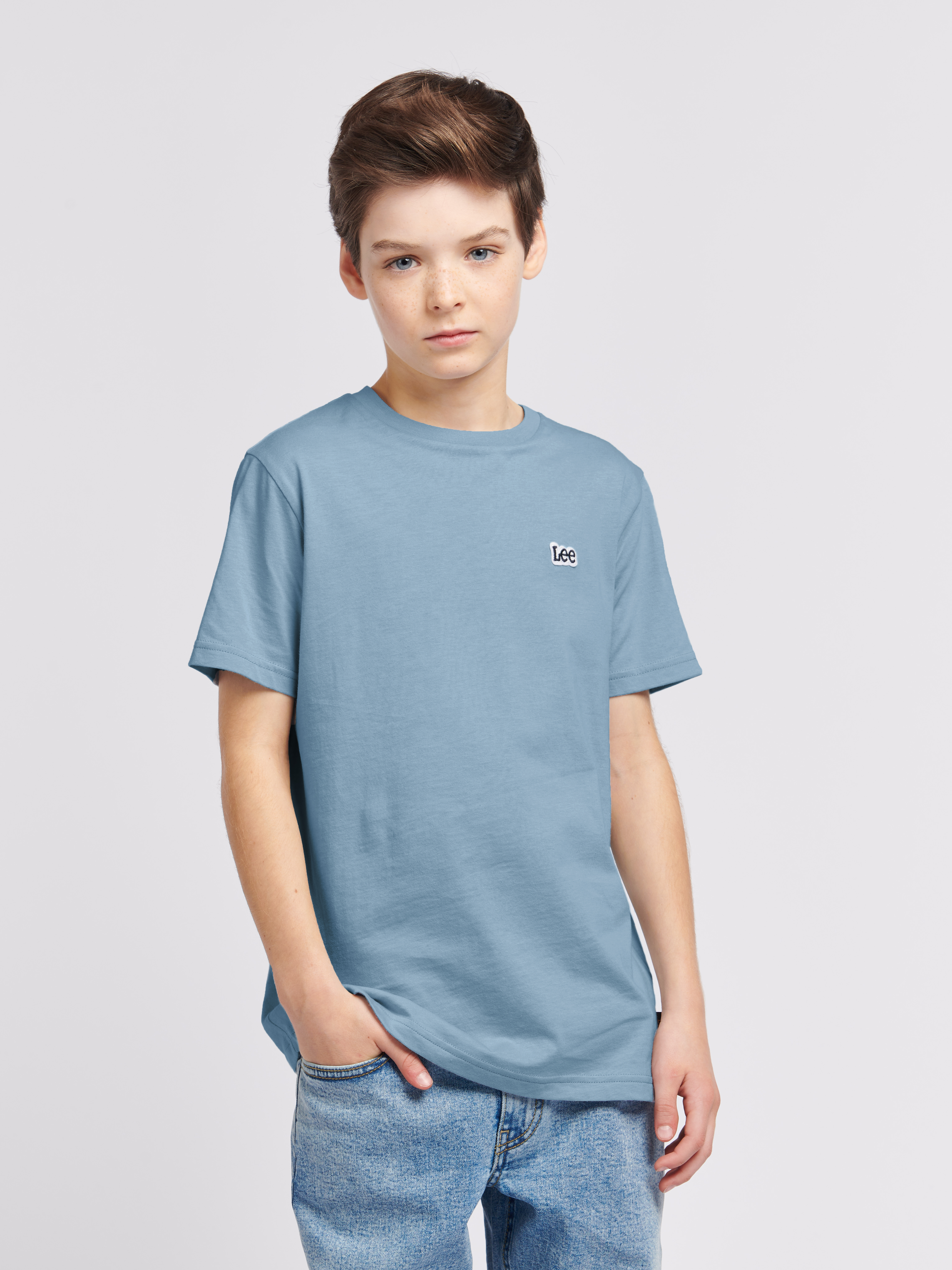 Badge T-Shirt Faded Denim  - 4