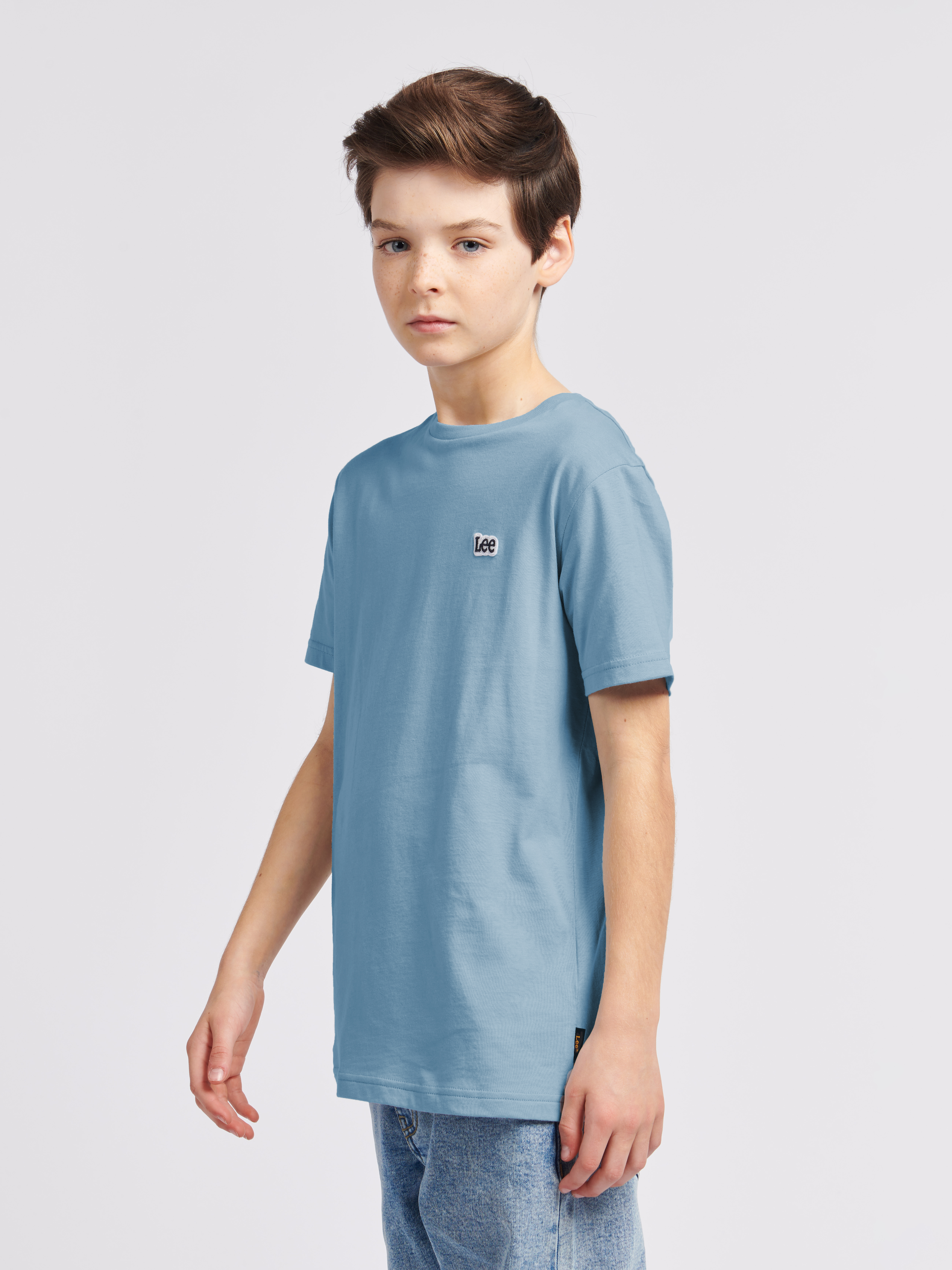 Badge T-Shirt Faded Denim  - 6