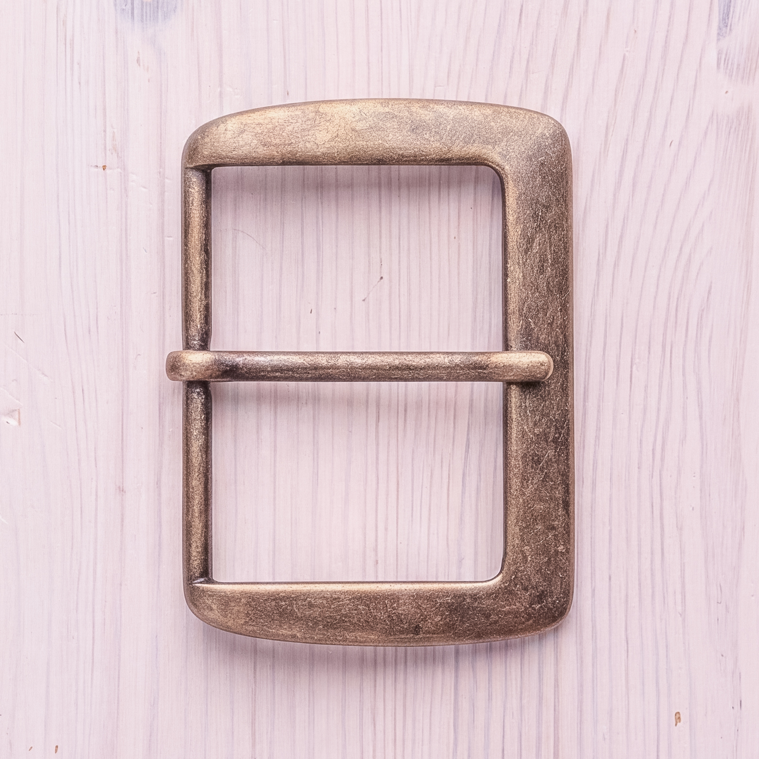 Belt buckle 2 3/8”, 60 mm antique brass finish