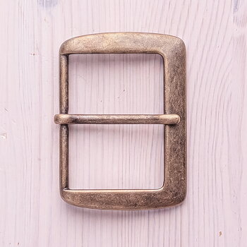 Gürtelschnalle 60 mm antik Messingfinish