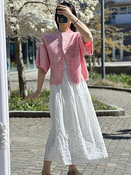 Neo Noir Benuta Fluffy Knit Cardigan Pink