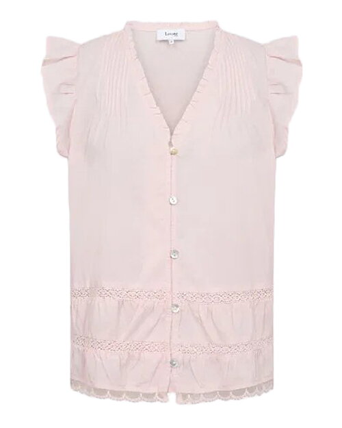 Blus Veile holkärm med volang rosa - 5