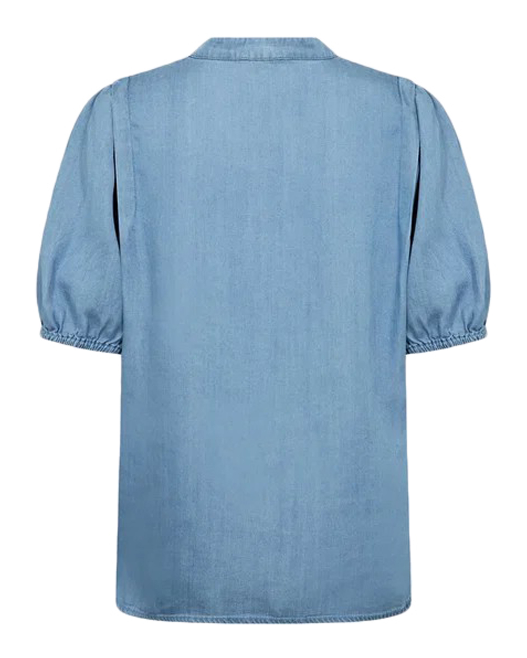 Jeansblus Rora v-ringad ljus denimblå - 2