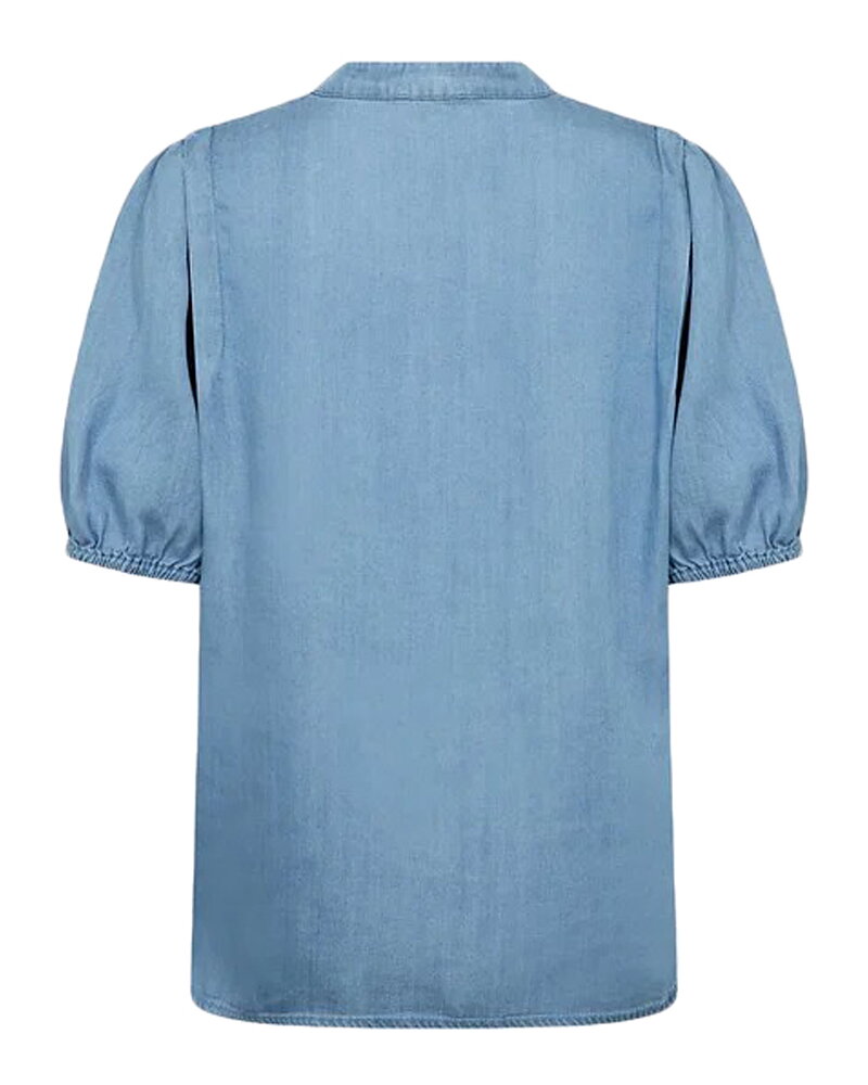 Jeansblus Rora v-ringad ljus denimblå