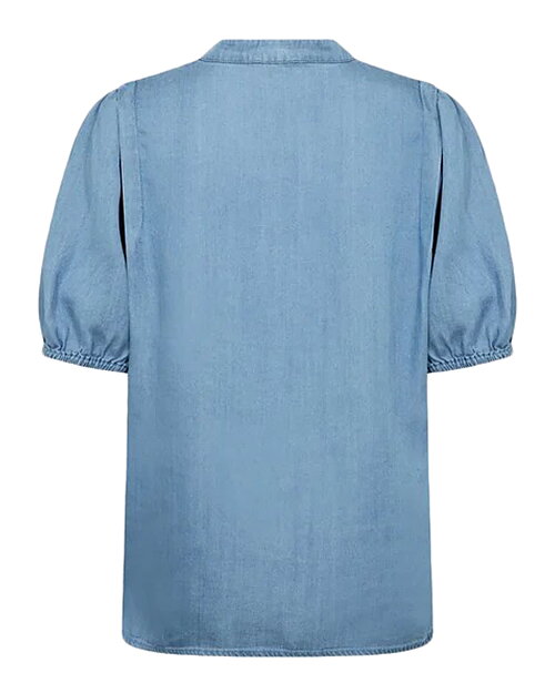 Jeansblus Rora v-ringad ljus denimblå - 2
