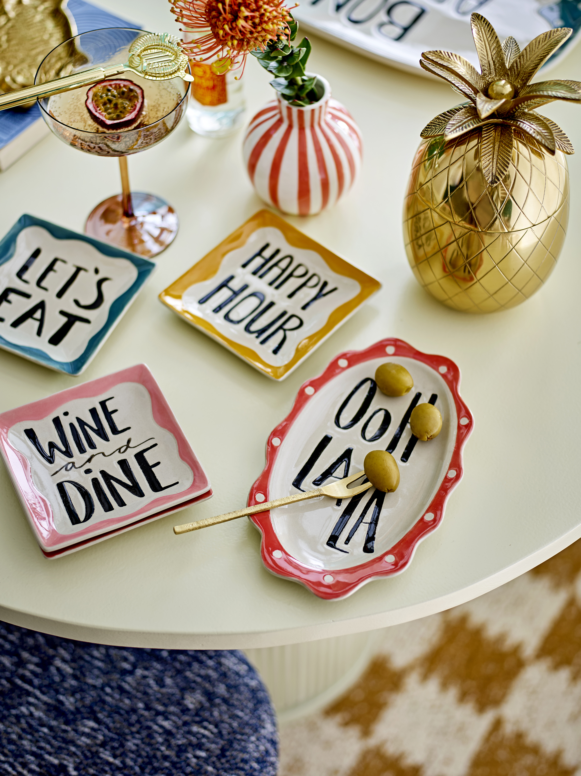 Bloomingville Soline Serveringsfat Oh lala, Multi 23,5x14,5 cm - 3