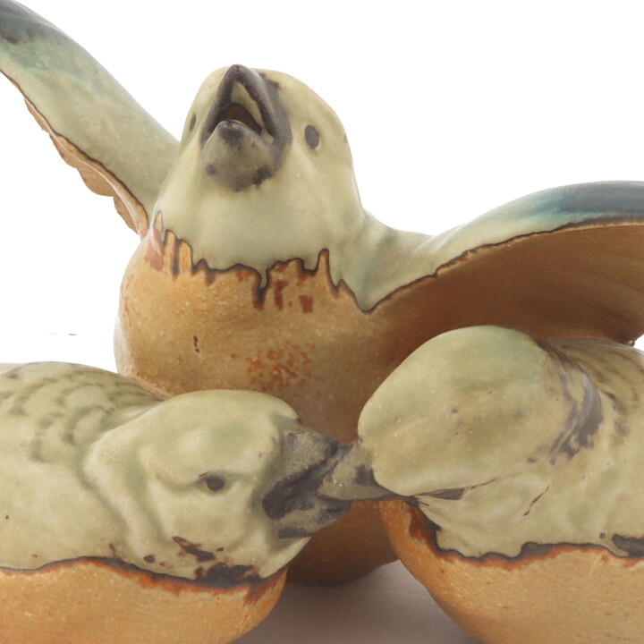 Jens Peter Dahl-Jensen (20th Century) Birds Figurine "Protection" 20 cm #1670