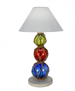 Lampa Boj Glas/metall/trä  H66 ø22 cm inkl lampskärm 38cm