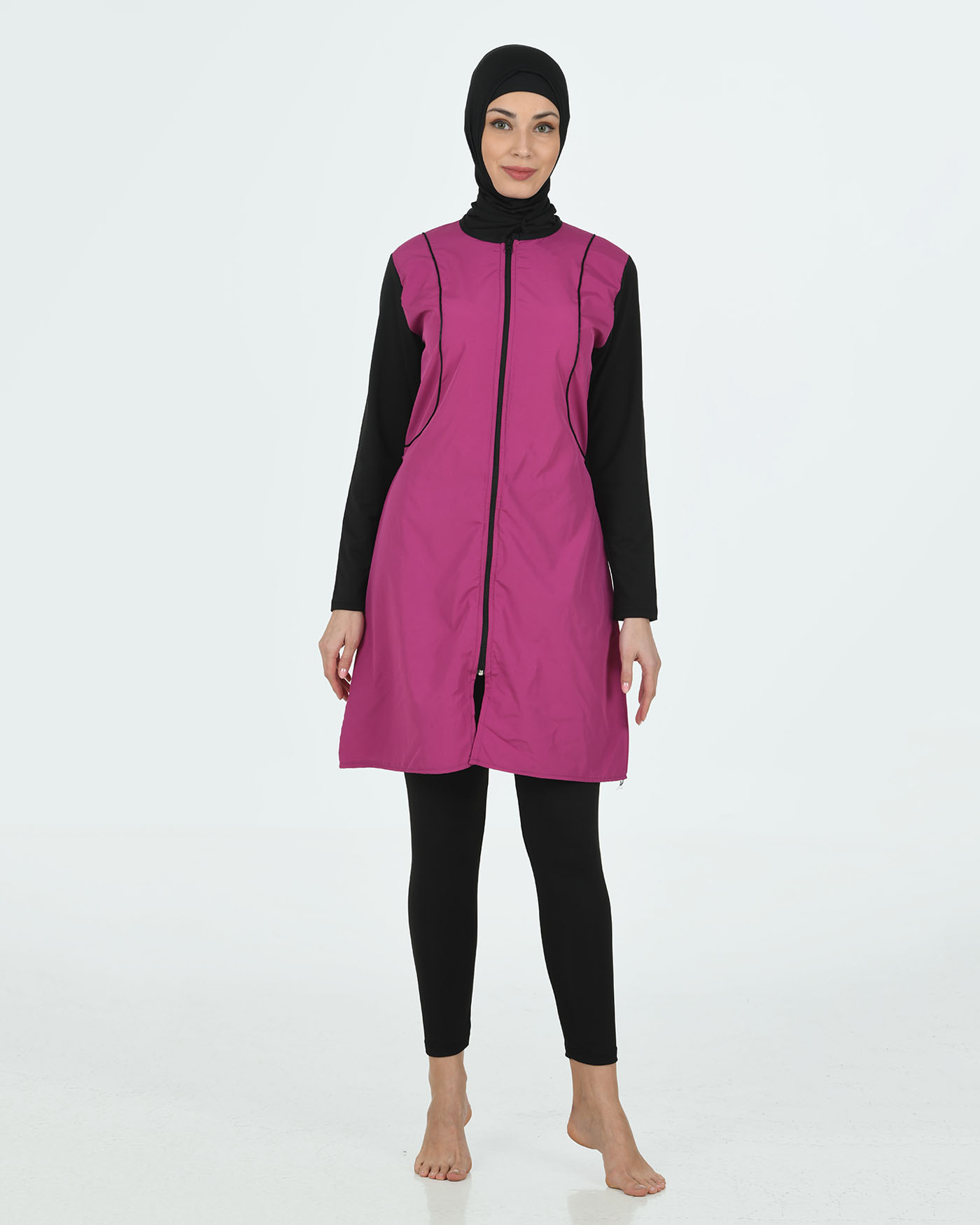 Muslim Swimsuit with hijab - Pink - 2