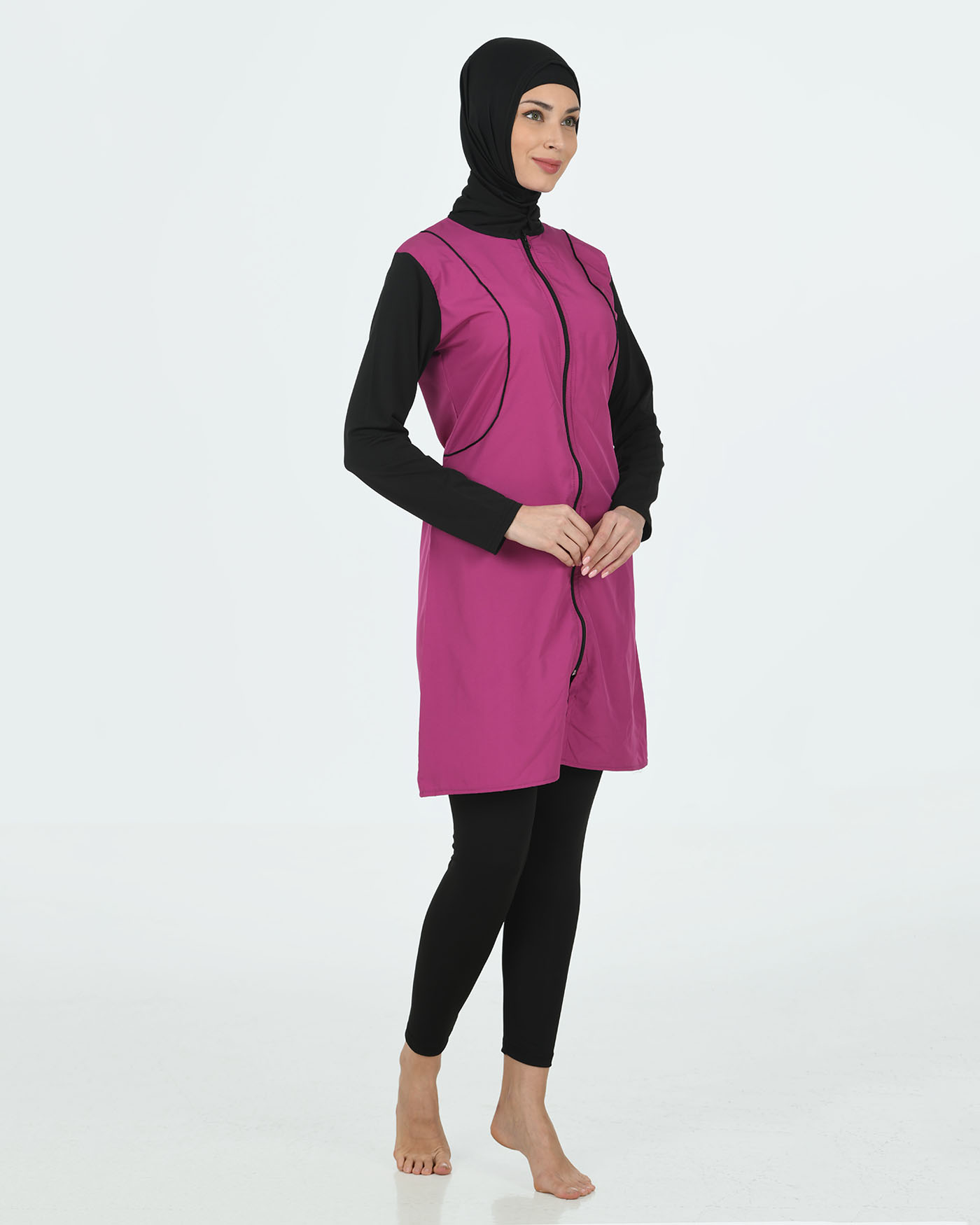 Muslim Swimsuit with hijab - Pink - 4