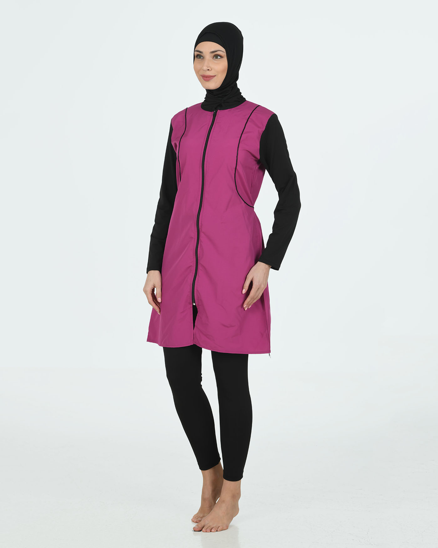 Muslim Swimsuit with hijab - Pink - 3