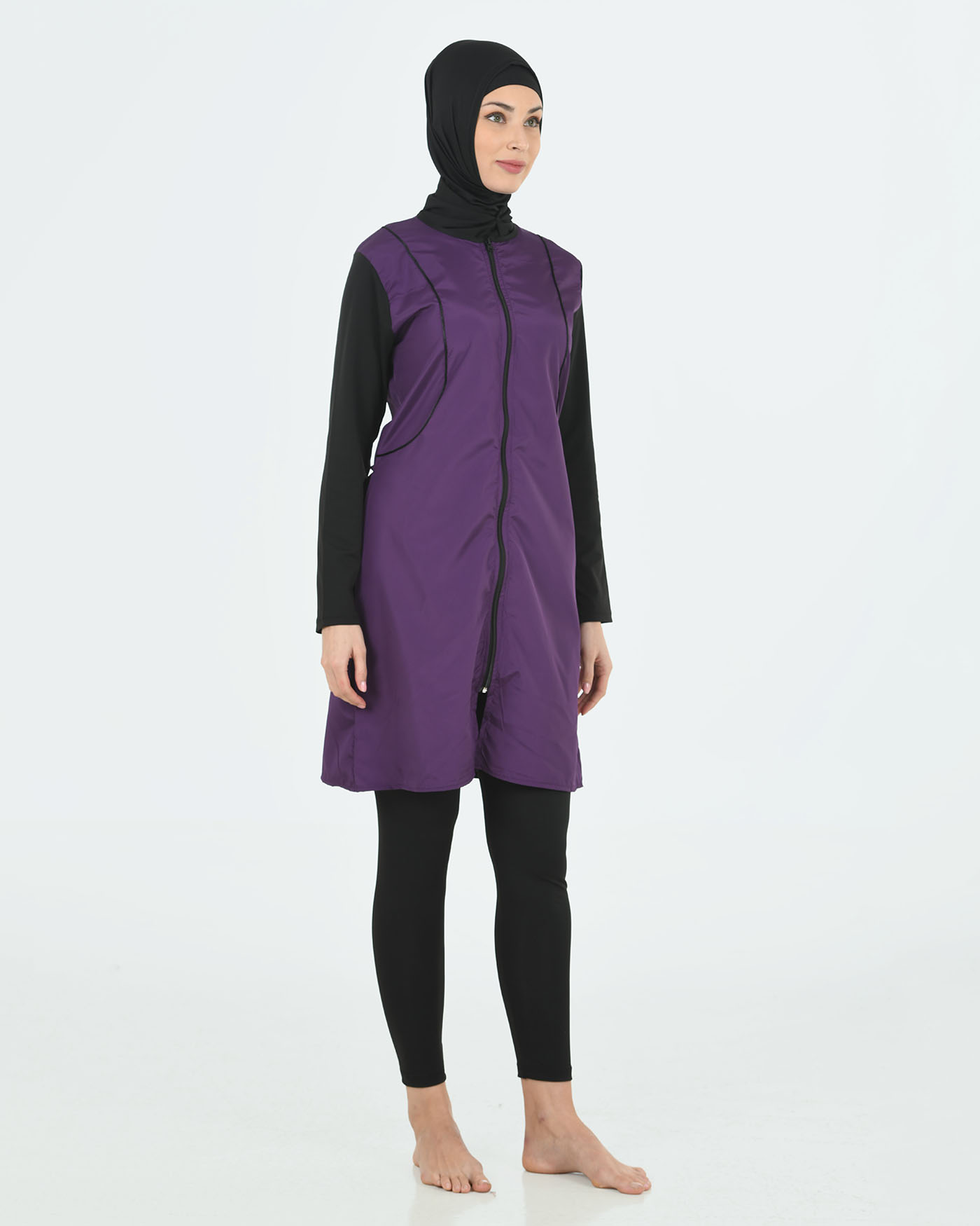 Muslim Swimsuit with hijab - Purple - 3