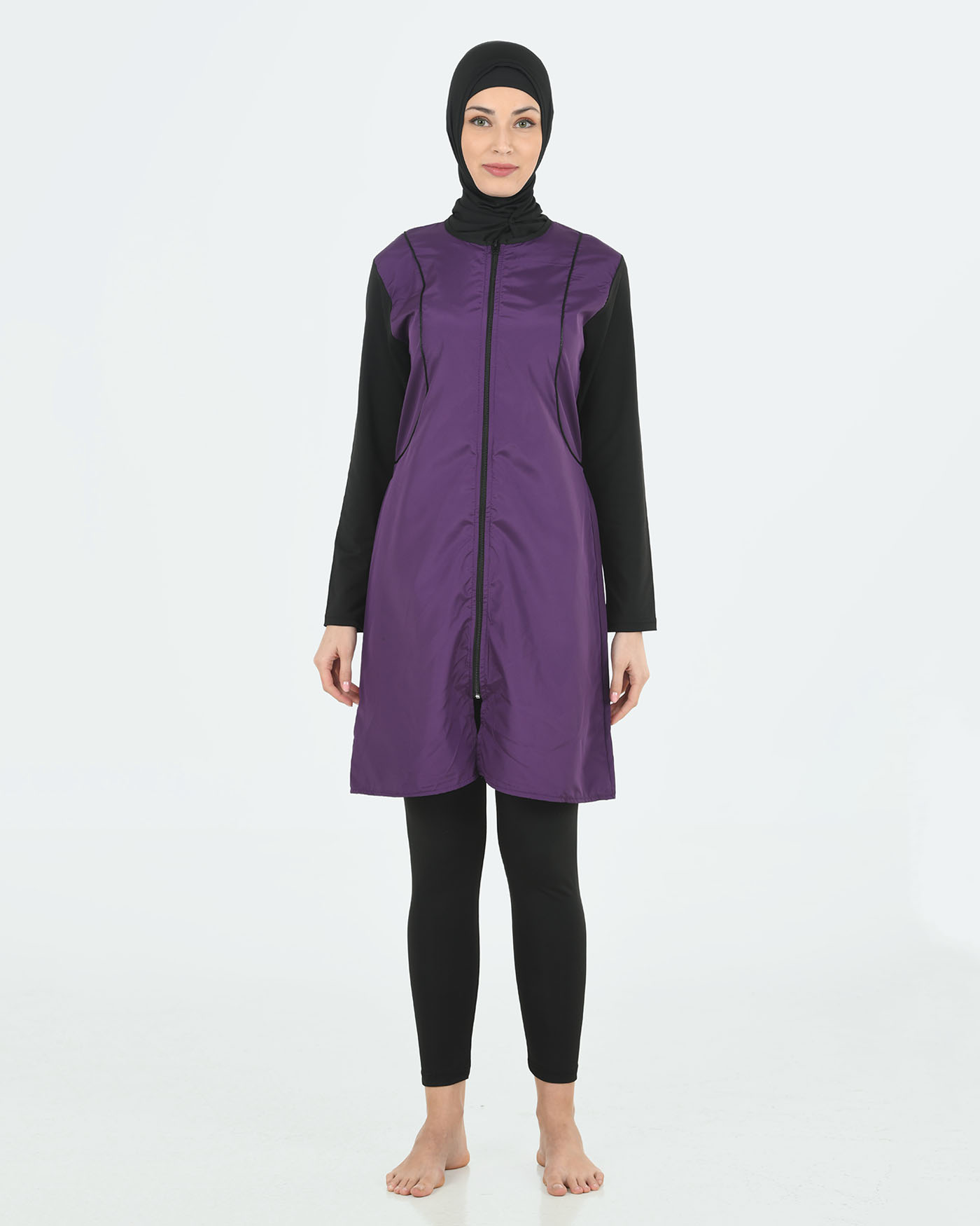 Muslim Swimsuit with hijab - Purple - 2